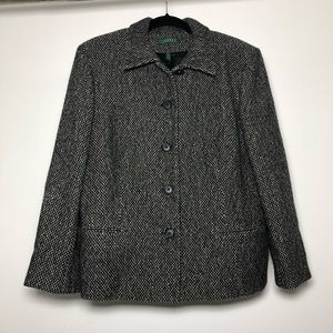 Lauren Ralph Lauren Gray Wool Blazer Jacket Coat
